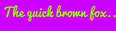 Image with Font Color 99FF00 and Background Color CC00FF